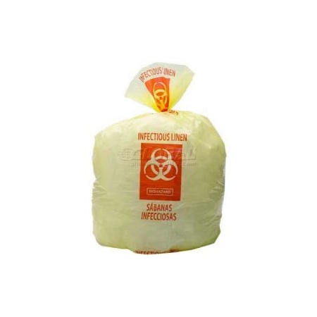 Lk Packaging High Density Yellow Infectious Linen Liner, 14 Microns, 31" x 43", Pkg Qty 250 HD33YE